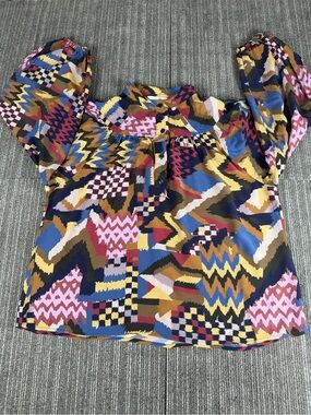 LaRoque Original Multicolor Geometric Print Blouse Size L